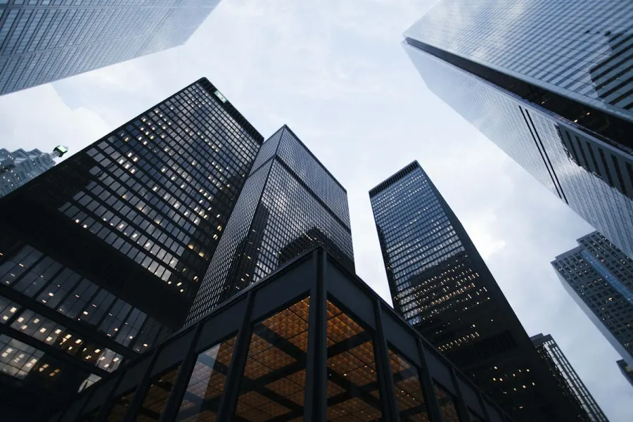 Finance district office towers